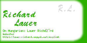 richard lauer business card